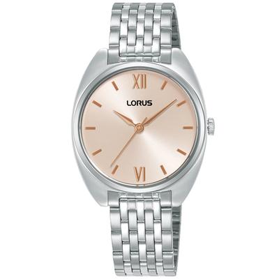 Quarzuhr LORUS, silberfarben, roségoldfarben, Armbanduhren, Damen, Quarzuhr, Armbanduhr, Damenuhr, Edelstahlarmband, analog