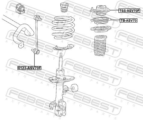 Febest Federbeinstützlager Tss-Asv70f Vorderachse Für Toyota