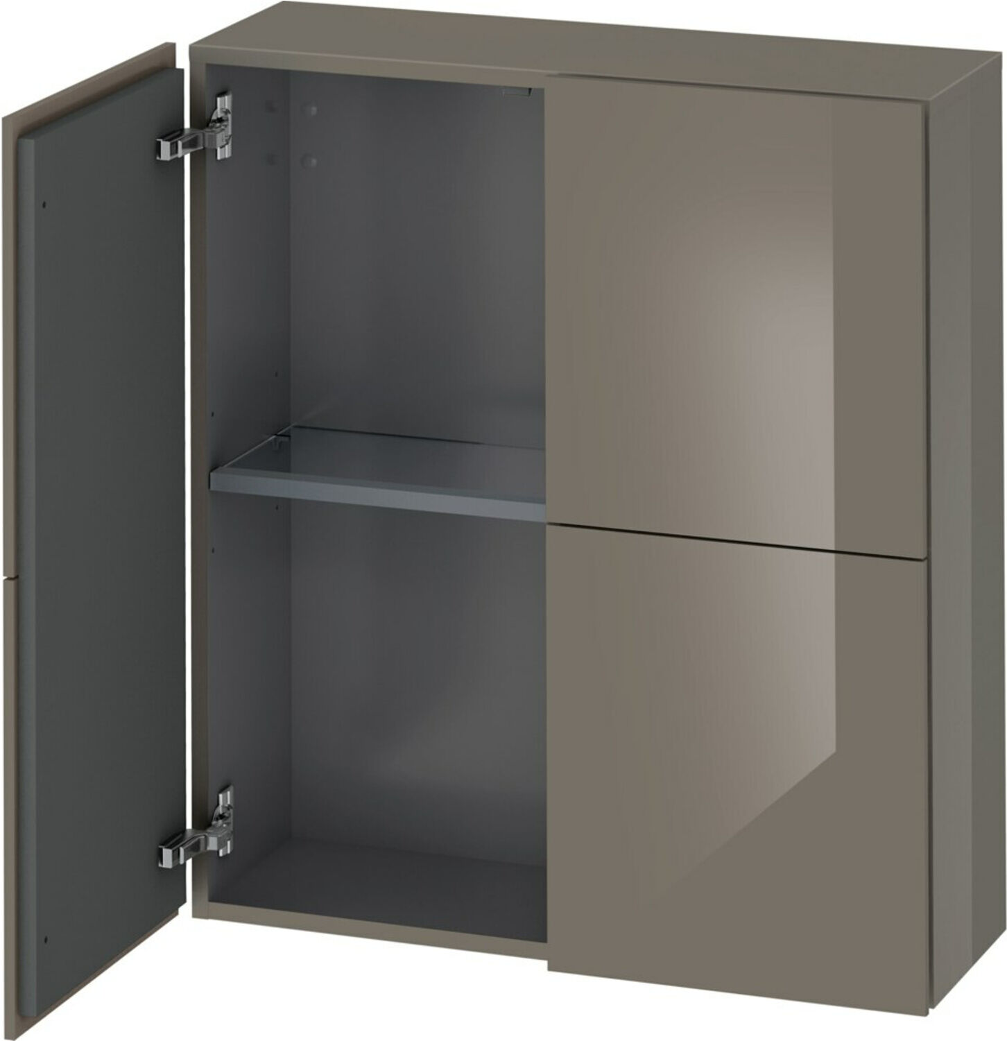 Duravit Halbhochschrank L-Cube 70x24,3x80cm, 2 Tür., flan. Gr Hochglanz (LC116708989)