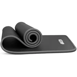 NEOLYMP Fitnessmatte rutschfest extra dick inkl. Tragegurt & E-Book, Größe 183 x 80 cm in Grau Grau