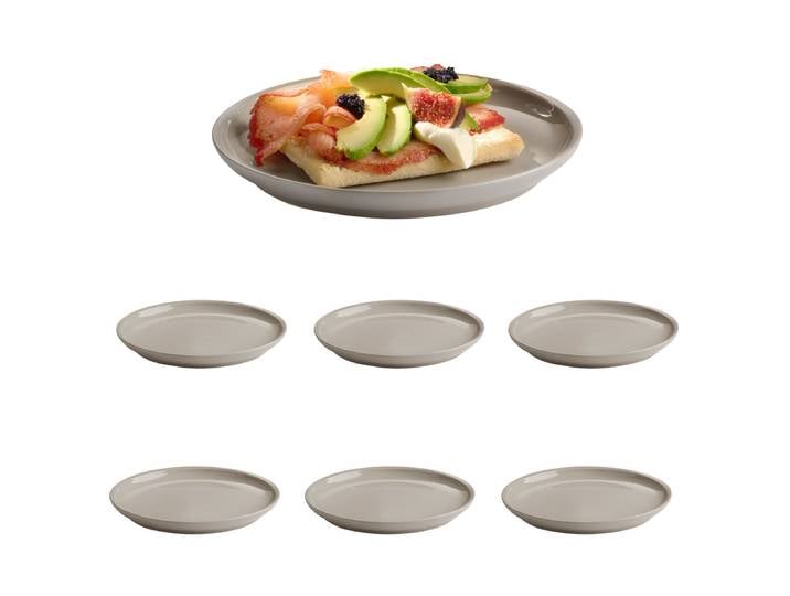 Assiette Snug set de 6 Ø 21cm Gris/Gris