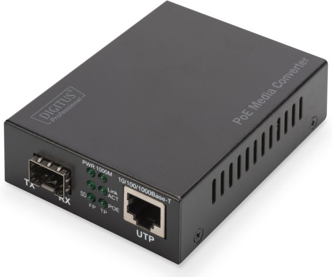 DIGITUS Convertisseur média Gigabit RJ45 / SFP PSE DN-82140 (DN-82140)