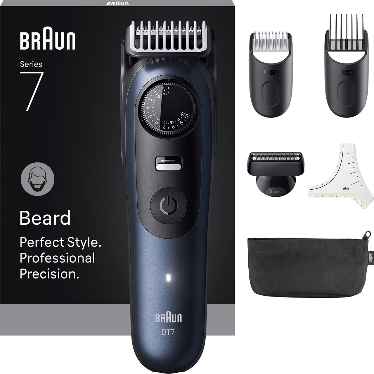 Braun Series 7 Barttrimmer BT7520 (schwarz/blau)