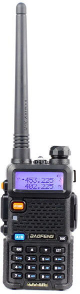 Baofeng UV-5R Komradio VHF/UHF 136-174/400-520MHz 5W - Svart