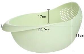 Daily Discovery Multi Purpose Rice Strainer Plastic Colander Kitchen Drain Basket With Easy Grip Handles green
