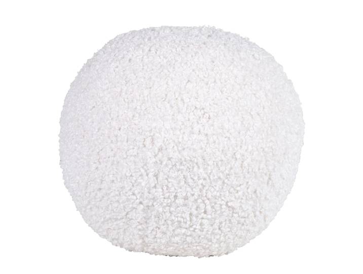 Rundes Kuschelkissen aus Kunstfell, weiß D30cm