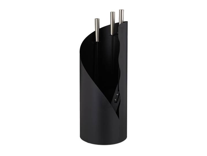 Kaminbesteck 4tlg. Schwarz-Silber