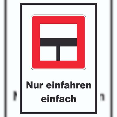 HB-Druck Nur einfahren in die Haupt­wasser­straße wenn niemand behindert wird Schild mit Symbol und Text A6 (105x148mm)