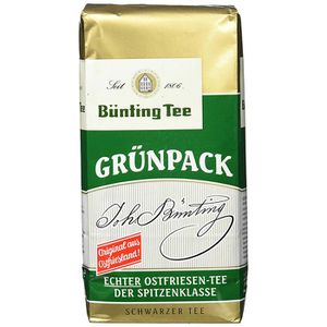 Bünting Tee Tee Ostfriesentee Grünpack, Schwarzer Tee aus Indien, loser Tee, 500 g