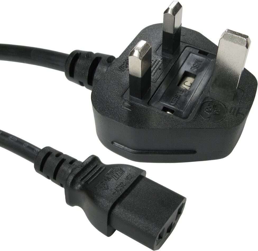Our Choice 1m UK Plug to C13 Mains Lead - Black