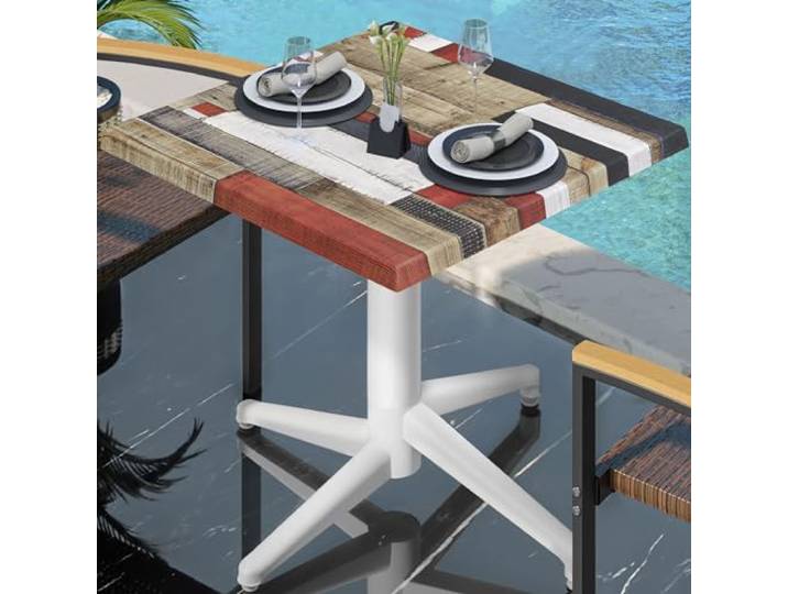 GGMMÖBEL WAP Bistro Außen Tisch B:T:H 70 x 70 x 74 cm Vintage Bunt/Weiß Quadratisch Bistro Tisch Gastro Tisch