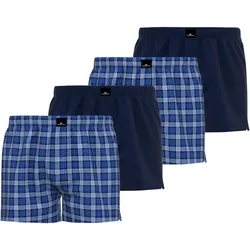 GÖTZBURG Herren Boxer 4er Pack - Poplin, Pure Cotton, Unterwäsche Set Blau/Weiß / M