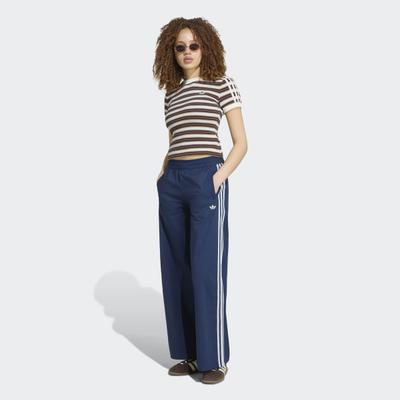 Sporthose ADIDAS ORIGINALS "ADIDAS ORIGINALS SUMMER GLOW, WEITES BEIN", Damen, Gr. S, N-Gr, blau (night indigo, normal, gr.), Obermaterial: 100% Baumwolle, Hosen Sporthose, für Erwachsene, mit Gummizug, aus Baumwolle, normal-weite Passform
