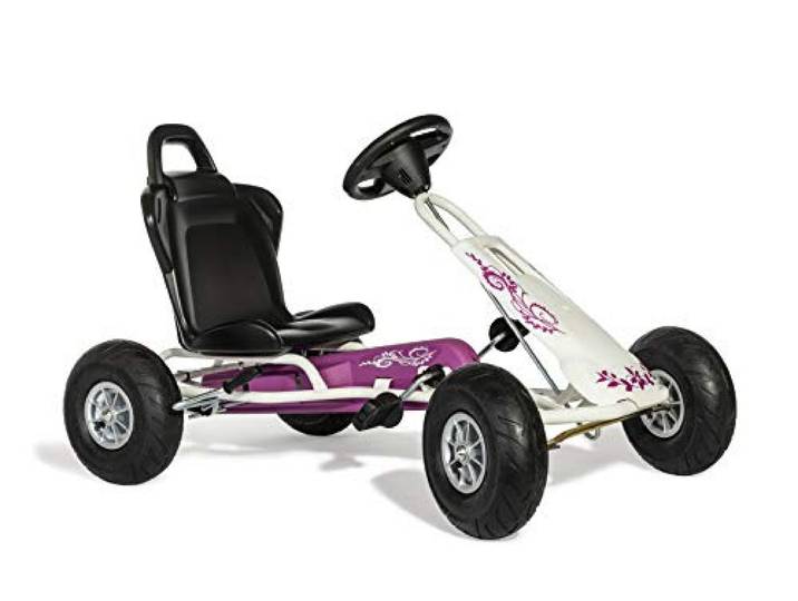 Ferbedo Go Air Runner (Gokart/Kart in weiß/pink mit Soundlenkrad und Luftbereifung, ab ca. 3-8 Jahre) 105014