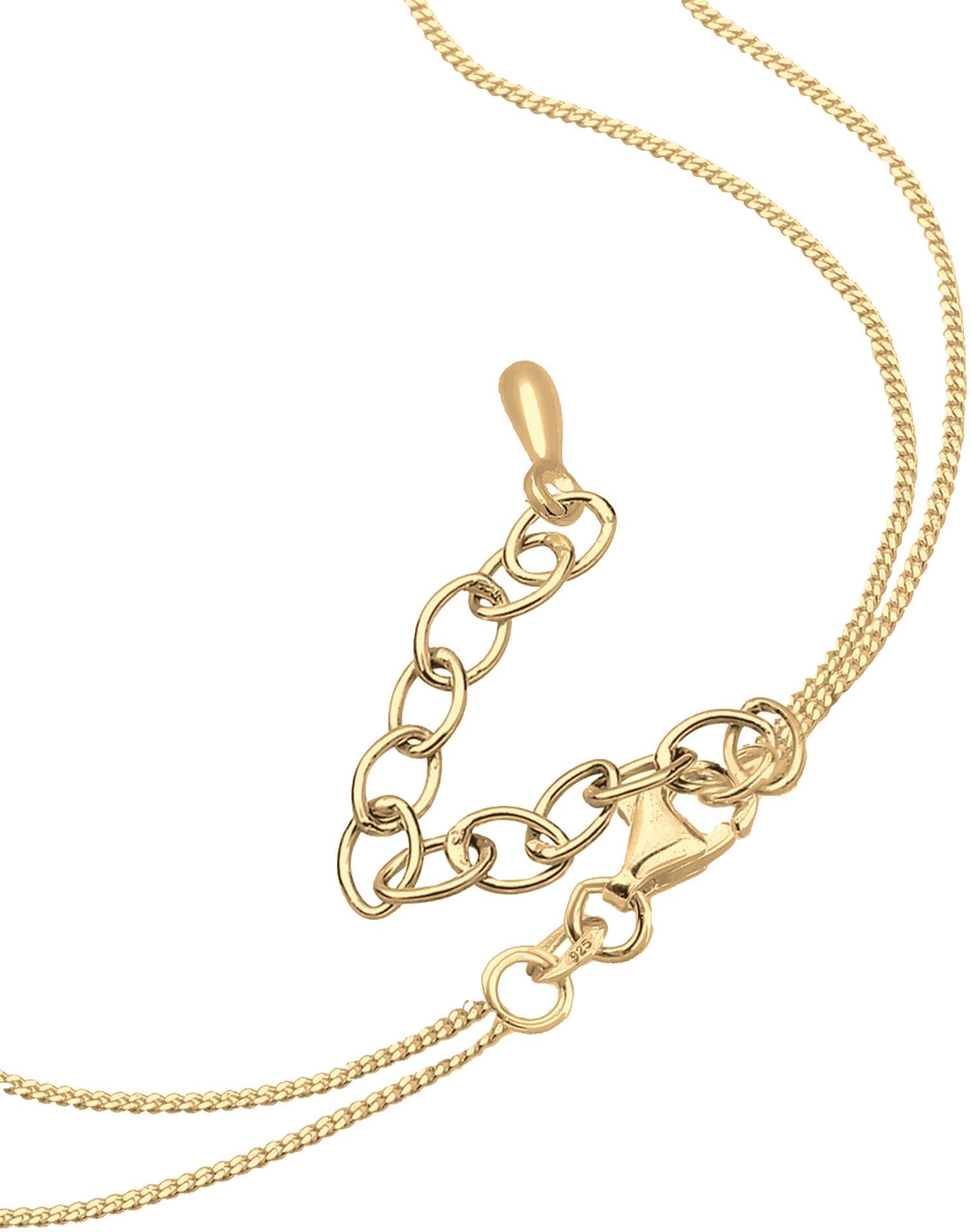 Choker ELLI "Halskette Choker Y-Kette Dreieck 925 Silber" Gr. 38, gold, Halsketten, Damen, ohne Stein, Silber 925 (Sterlingsilber), Choker