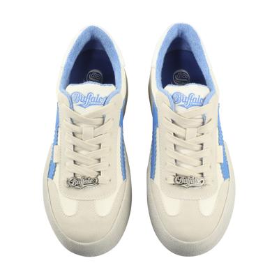 Trainingsschuh BUFFALO "Buffalo CAJO", Damen, Gr. 40, blau (cream, blau), Polyurethan, Schuhe