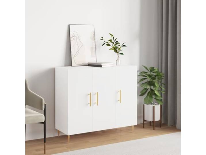 HEFZGDB Moderne Sideboards für das Wohnzimmer: Sideboard mit Metallbeinen und Türen, viel Stauraum und Stabiler Platte aus langlebigem Holzwerkstoff