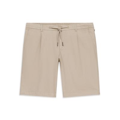 Bermudas BUGATTI "Soft touch", Herren, Gr. 52, Normalgrößen, 30, beige, 98% Baumwolle, 2% Elasthan, unifarben, normal, Hosen Bermudas, mit Kordelzug