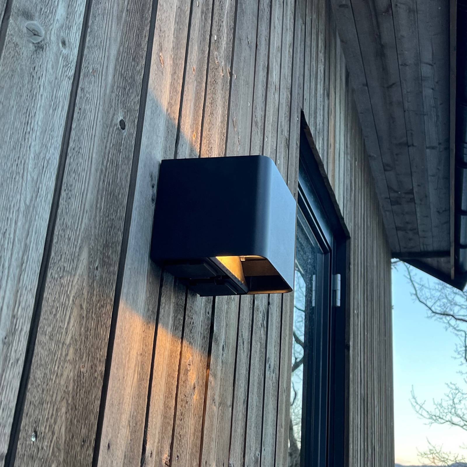 The Light Group SLC Shadow LED buitenwandlamp, dimbaar, zwart, aluminium, up-down accentverlichting