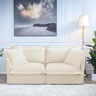 ZWYO HOSIMU "83.4"" Chenille Modular 3-Seat Sofa with Removable Washable Covers, 300lb Capacity"