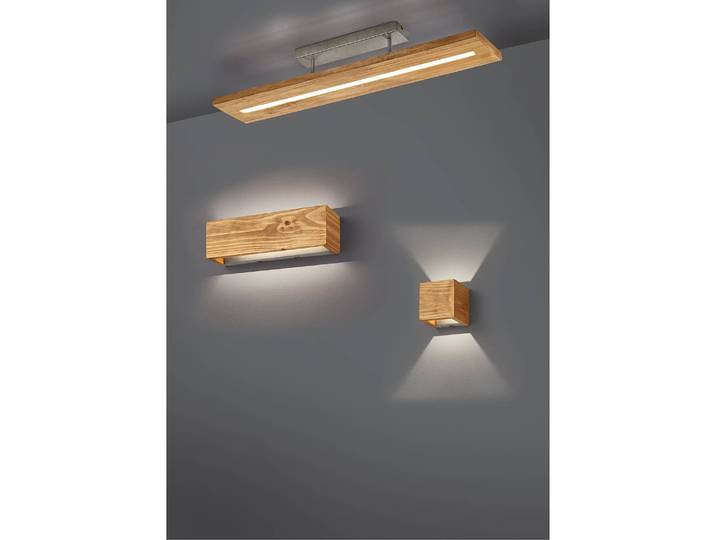 LED-Wandleuchte Brad I 11 x 11 x 11cm Braun Oberfläche Holz: Geölt LED LED-Platine