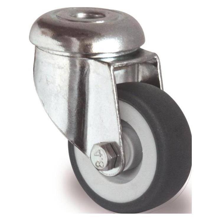 Tecwerk Lenkrolle Rad-Ø 50 mm Tragfähigkeit 50 kg mit Rückenloch Gleitlager Gummi grau (2000276058)
