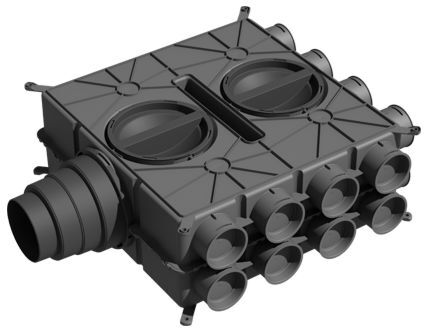 Wolf CWL Excellent Luftverteiler 2577596 16 Stutzen DN 75 mit 4 Verschlusskappen