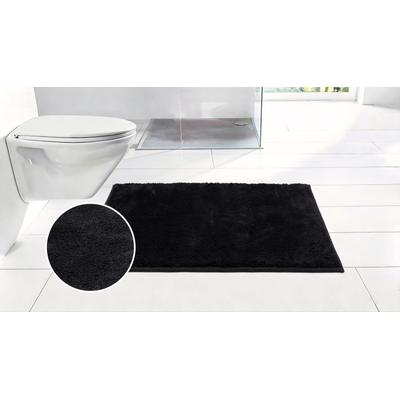 Badematte OTTO HOME "Cali, Badvorleger, Badezimmer Teppich, Duschvorleger", schwarz, H:10mm, Polyester, Badematten, Badematte, weich, Uni Farben, auch als Teppich erhältlich