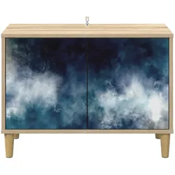 vidaXL, TV Möbel, Famelin (Blaue Marmorierung) (33 x 69 x 50 cm)