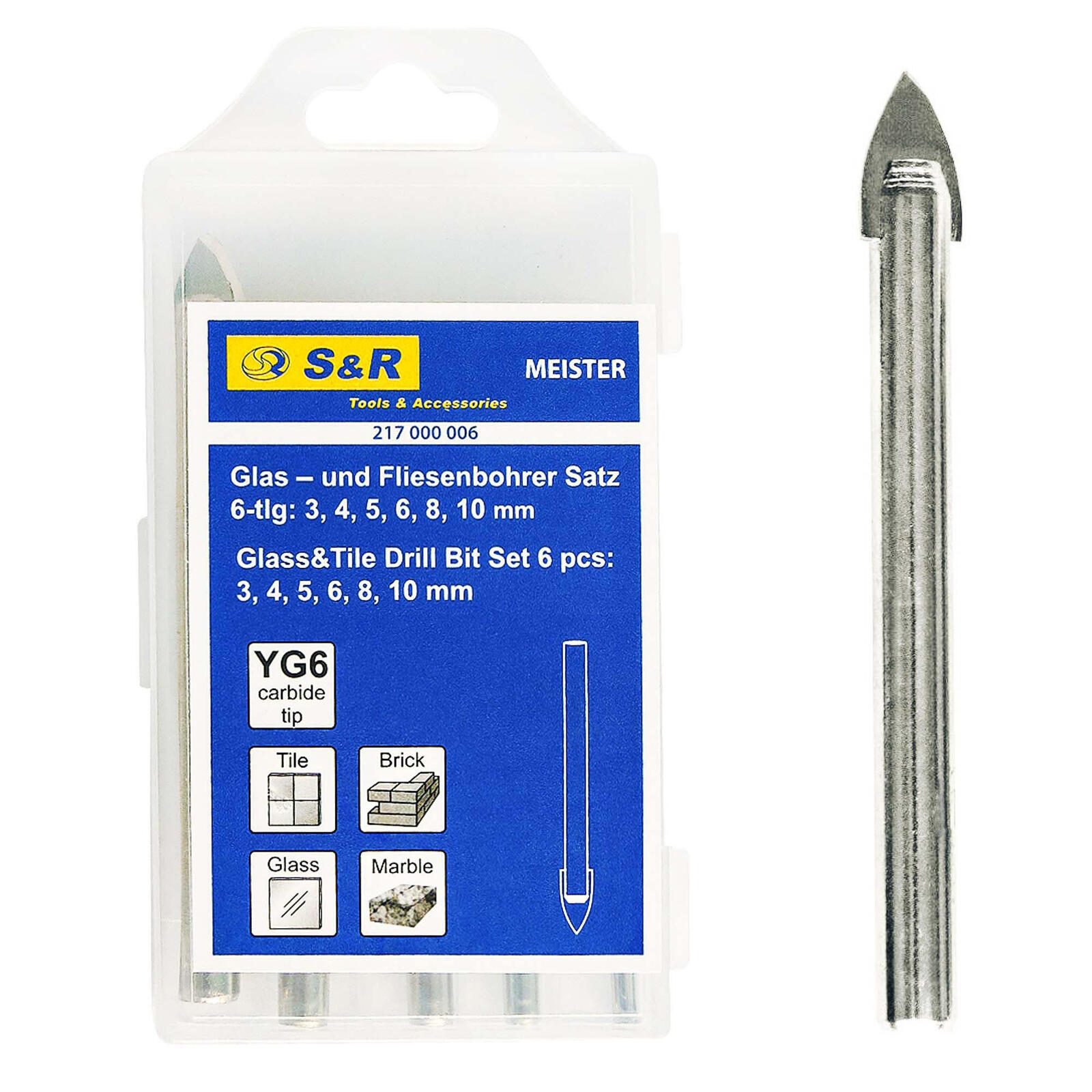 S&R Bohrerset 3, 4, 5, 6, 8, 10 mm 217.000.006