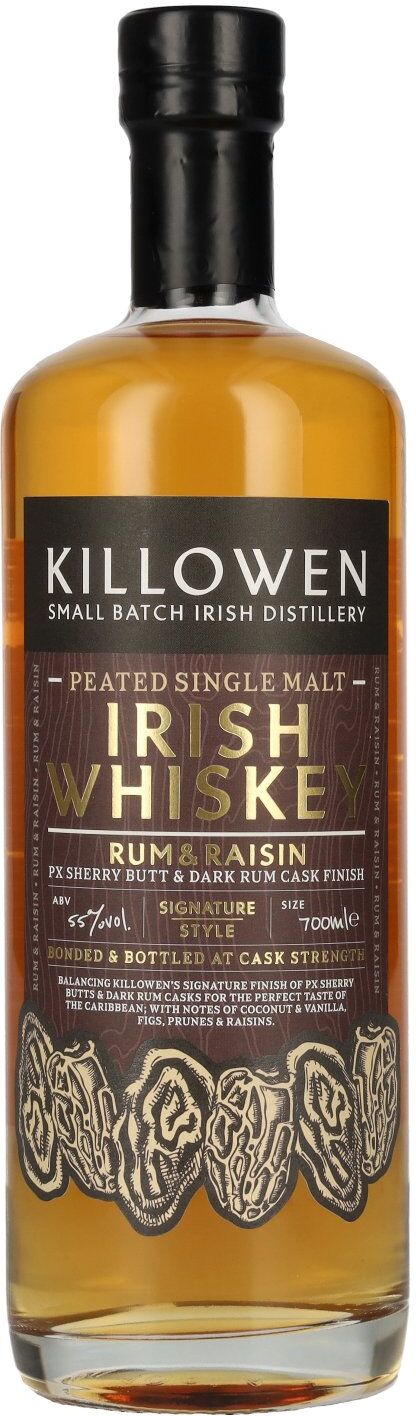 KILLOWEN Rum & Raisin PX Sherry & Dark Rum Signature Cask Finish Irish Whiskey 55% Vol. 0,7l