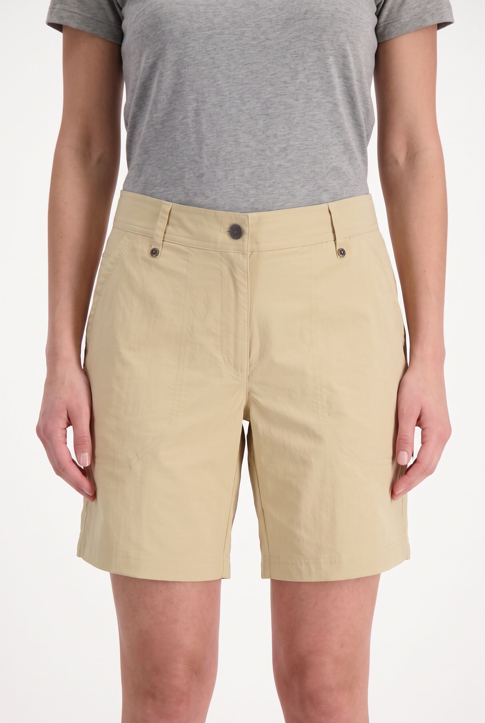 Bermudas ICEPEAK "D SHORTS AMANA", Damen, Gr. 46, N-Gr, beige, Obermaterial: 100% Polyamid, Hosen Bermudas, mit Eingrifftaschen und Gesäßtaschen, aus schnell trocknendem Polyamid
