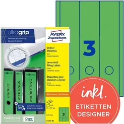 Avery Zweckform Selbstklebende Ordnerrücken-Etiketten grün, 8 cm