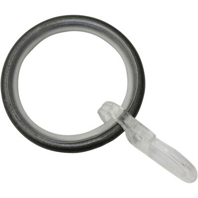 Gardinenring GARDINIA "mit Gleiteinlage", schwarz (schwarz, nickel), 10 Stk., Metall, Gardinenbefestigungen, Serie Gardinenstangen Set Sol