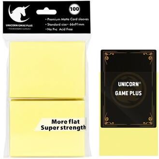 Uplift Essentials Matte Standard Card Sleeves 100 Pack Trading Card Protectors For TCG And Board Games pale Yellow
