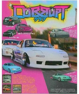Uplift Treasures Synthwave JDM GTR Canvas Poster Retro Motorsport Wall Art Decor 21 7.87 11.81 In Unframed