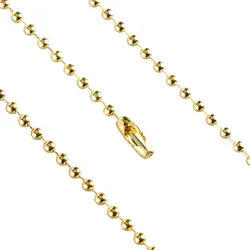 100 Kugelketten, 2,4 mm, 102 mm, vermessingt, 100 Stück, Metall, gold