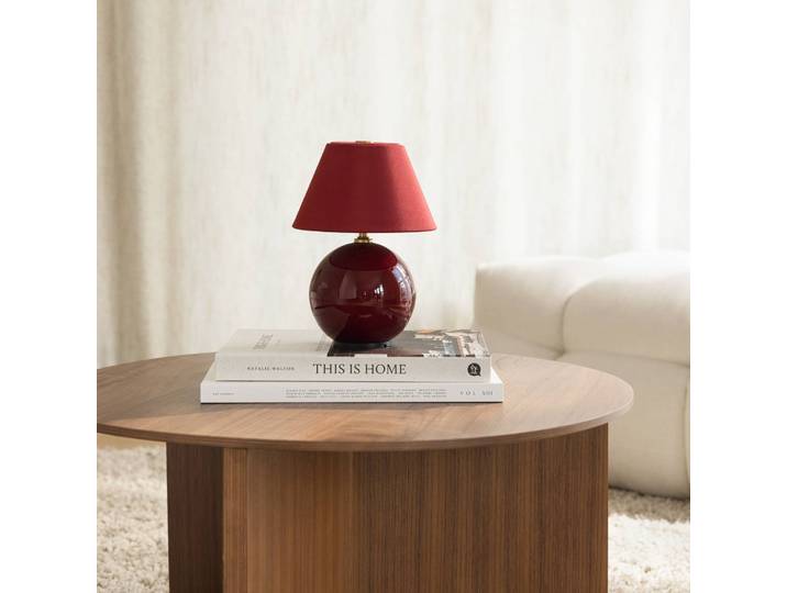 Globen Lighting LED Tischlampe IRIS, dimmbar, rot, für Wohn- / Esszimmer, Textil / Stoff / Seide, Skandinavisch