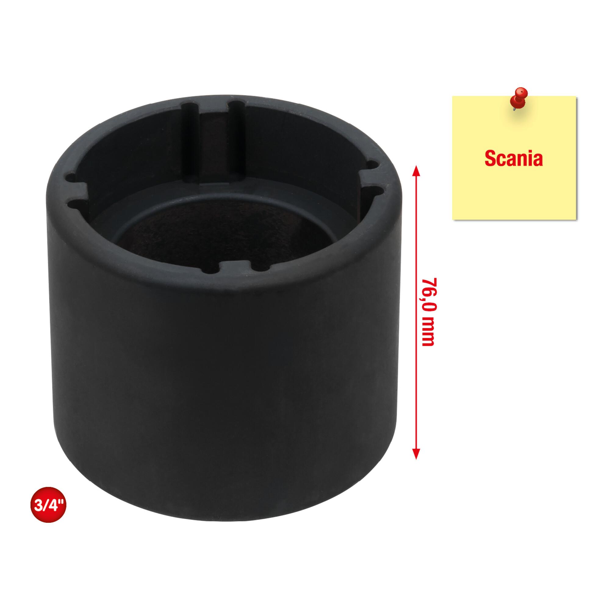 KS Tools 3/4 Zoll Nutmuttern-Schlüssel mit 4 Zapfen für Scania, Innenzapfen D. 58 mm (460.1515)