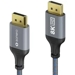 Sonero DisplayPort auf DisplayPort Kabel - 8K60 - grau/blau - 2,00m