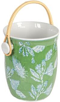 Storied Home Ceramic Wine Cooler with Bamboo Handles