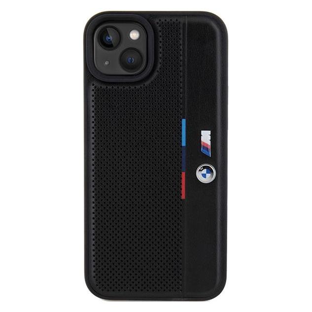 BMW BMHCP15M23PUPVK iPhone 15 Plus / 14 Plus 6.7" czarny/black hardcase Perforated Tricolor Line (Apple iPhone 14 Plus, Apple iPhone 15 Plus) (1545061068)