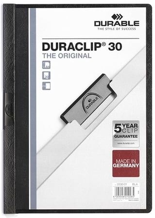 Durable Duraclip durável   porta-pastas preto   A4   30 páginas