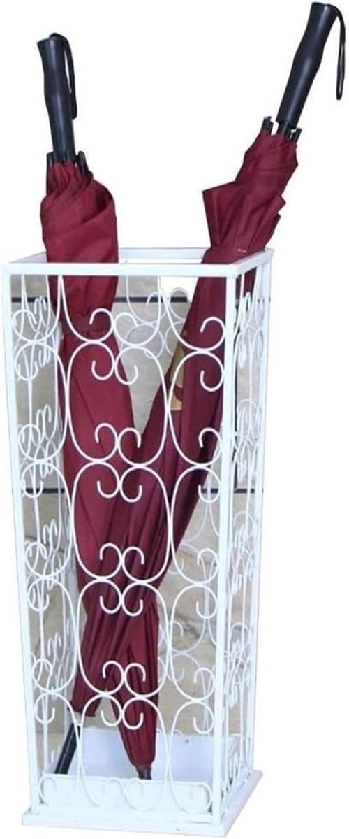 Zwarte Paraplu Stand met Verwijderbare Druppelbak - 21 x 21 x 53 cm