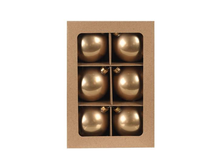 Goldene Glas-Weihnachtskugeln (x6)