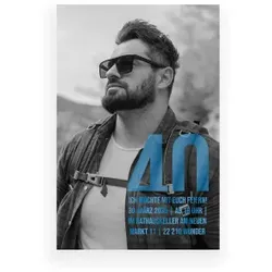 Einladungskarte 40. Geburtstag: Maskierte 40 mit Foto