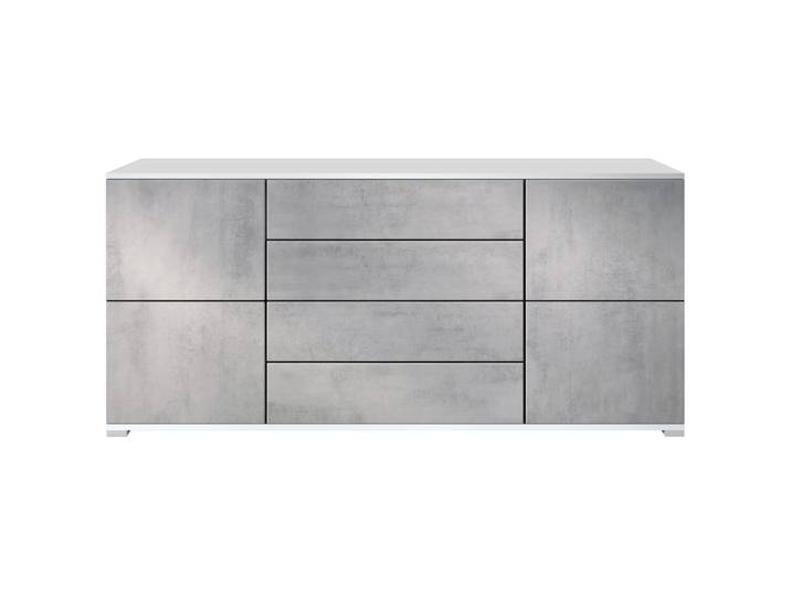 Vladon Sideboard Rova Beton Oxid Optik, Hellgrau, 166.5x75.5x35 cm, Kleinmöbel, Kommoden, Sideboards