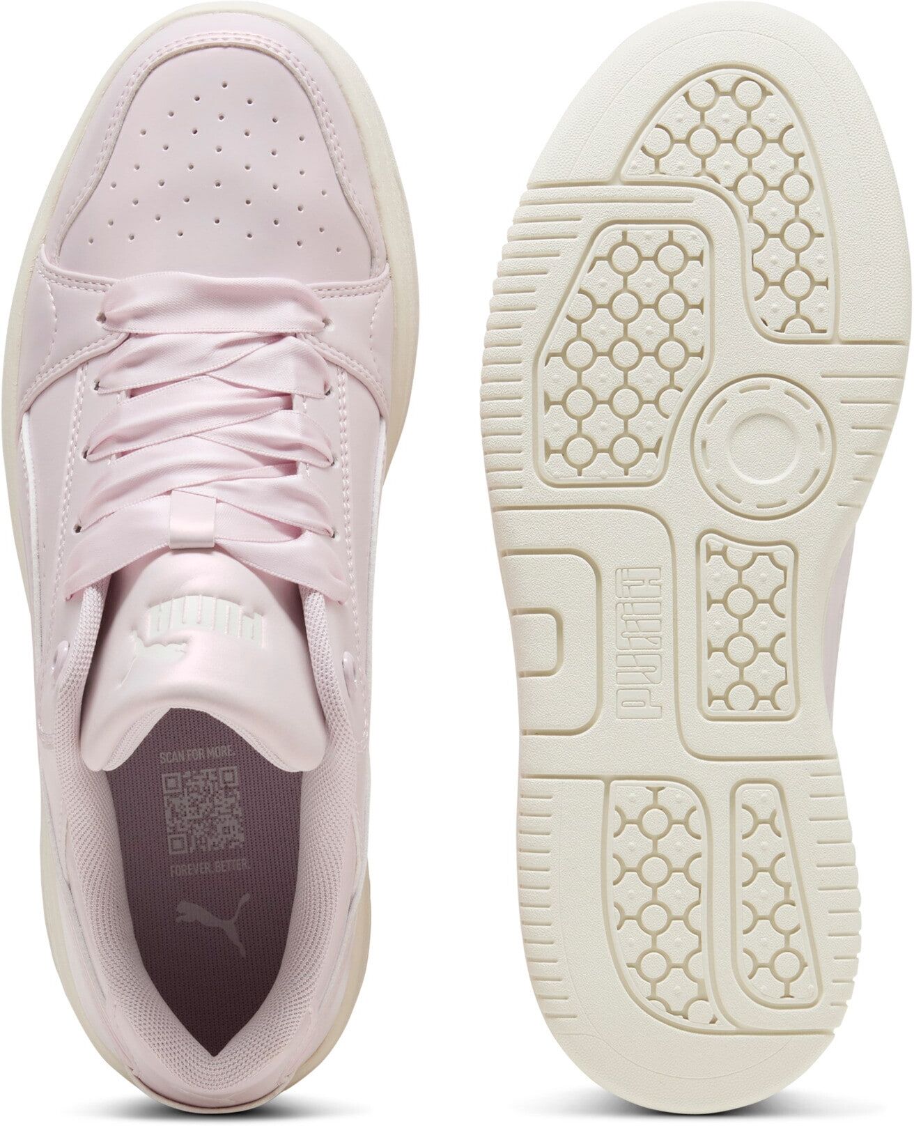 Sneaker PUMA "REBOUND FEMME LOW PERLA", Damen, Gr. 36, Textil, rosa (powder pink, warm weiß, puma weiß), Synthetik, mehrfarbig, Schuhe Sneaker powder pink, warm weiß, puma weiß 36, Textil