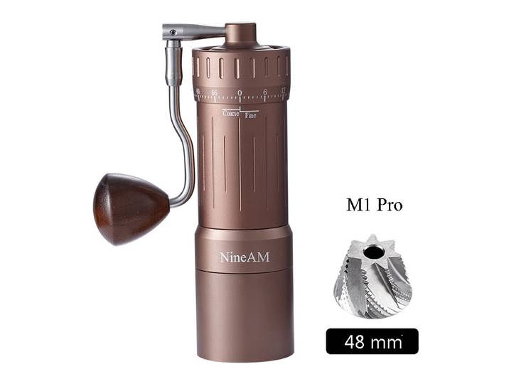 Moulin à café manuel NineAM Dallas Pro amélioré, fraise conique en acier inoxydable, adapté aux outils de cuisine expresso, 48mm, haute qualité