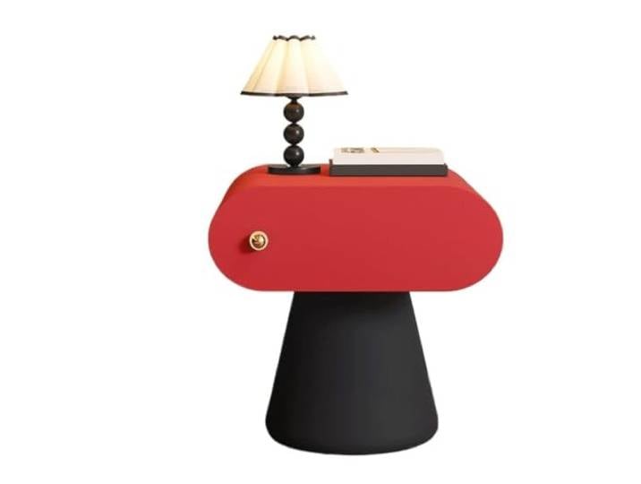 Zimmer Massivholz-Nachttisch, Haushalts-Schlafzimmer-Aufbewahrungsschrank Kleines Wohnzimmer-Sofa, seitlich, stehend(Red,Klein)